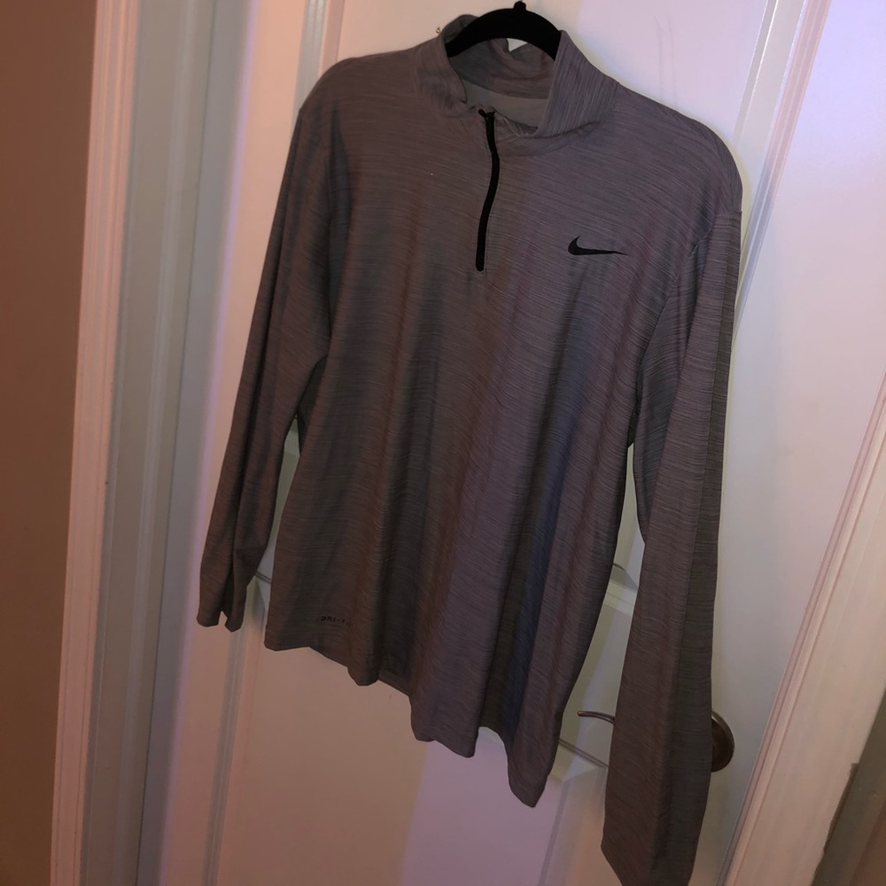 Grey NIKE Dri-fit Quarter Zip Over Jacket